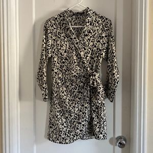 Black and ivory Zara wrap dress
